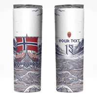 Custom Norway Football Skinny Tumbler Ro Ro Ro Viking Glory
