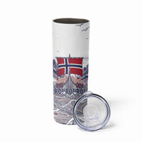 Custom Norway Football Skinny Tumbler Ro Ro Ro Viking Glory