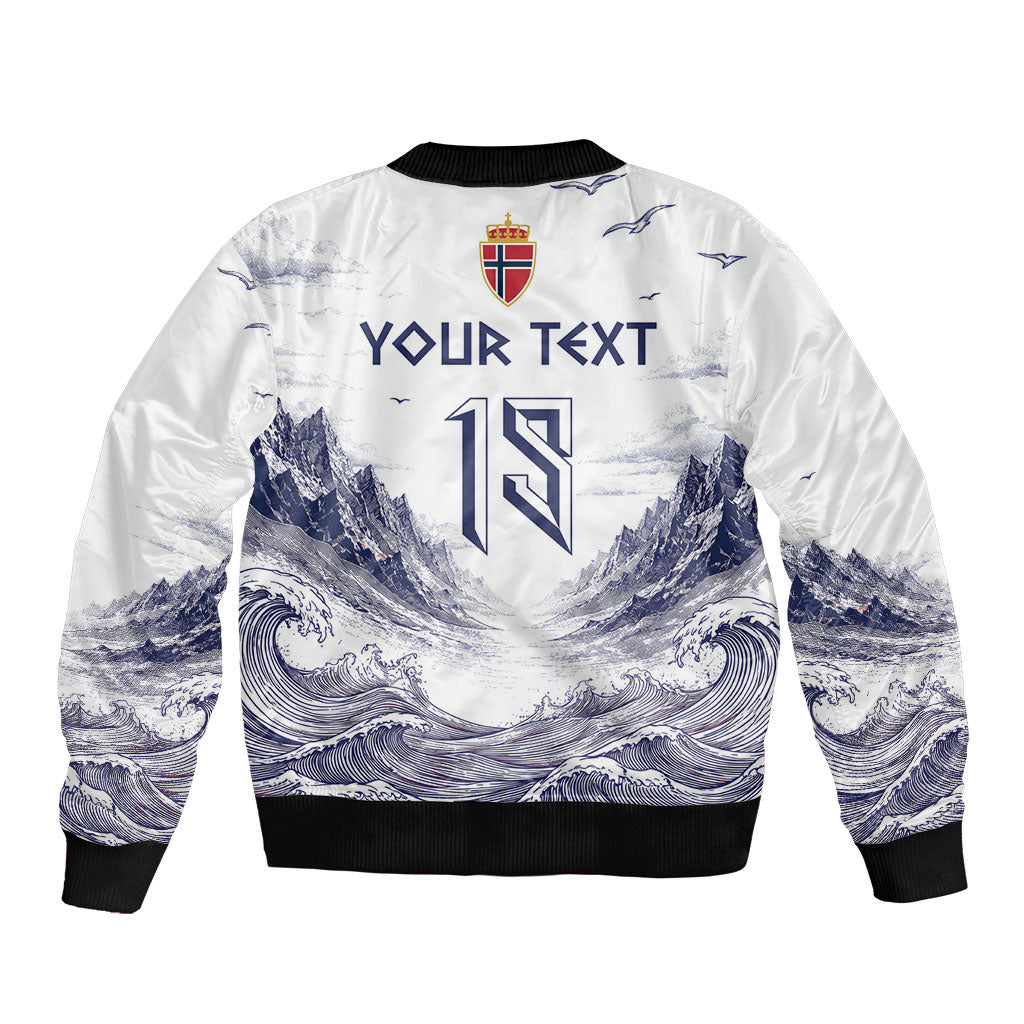 Custom Norway Football Sleeve Zip Bomber Jacket Ro Ro Ro Viking Glory