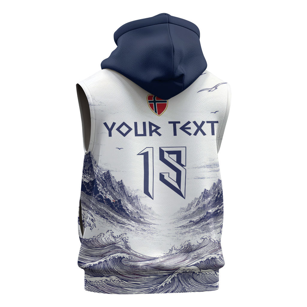 Custom Norway Football Sleeveless Hoodie Ro Ro Ro Viking Glory