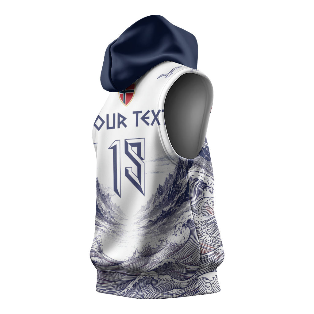 Custom Norway Football Sleeveless Hoodie Ro Ro Ro Viking Glory