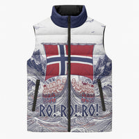 Custom Norway Football Sleeveless Puffer Jacket Ro Ro Ro Viking Glory