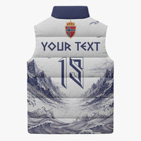 Custom Norway Football Sleeveless Puffer Jacket Ro Ro Ro Viking Glory