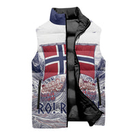 Custom Norway Football Sleeveless Puffer Jacket Ro Ro Ro Viking Glory