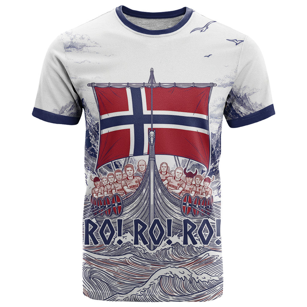 Custom Norway Football T Shirt Ro Ro Ro Viking Glory