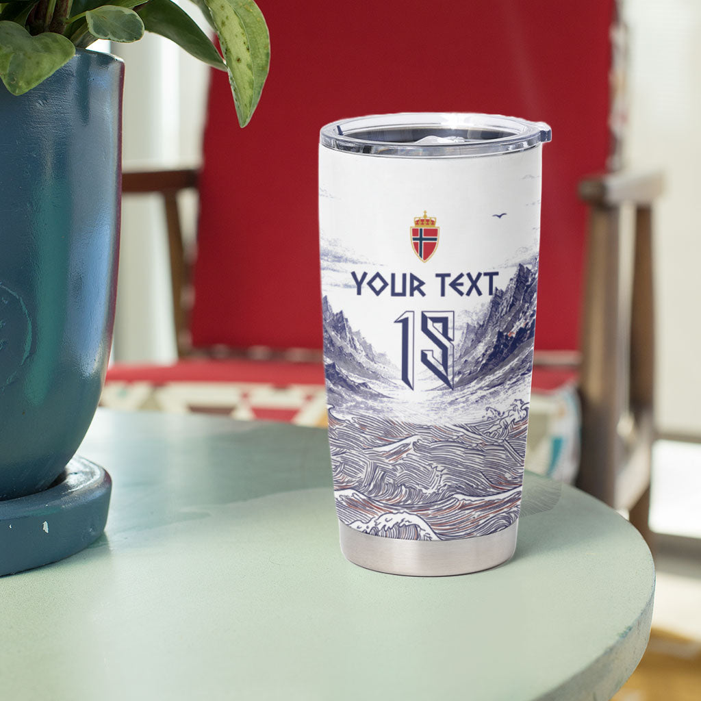 Custom Norway Football Tumbler Cup Ro Ro Ro Viking Glory