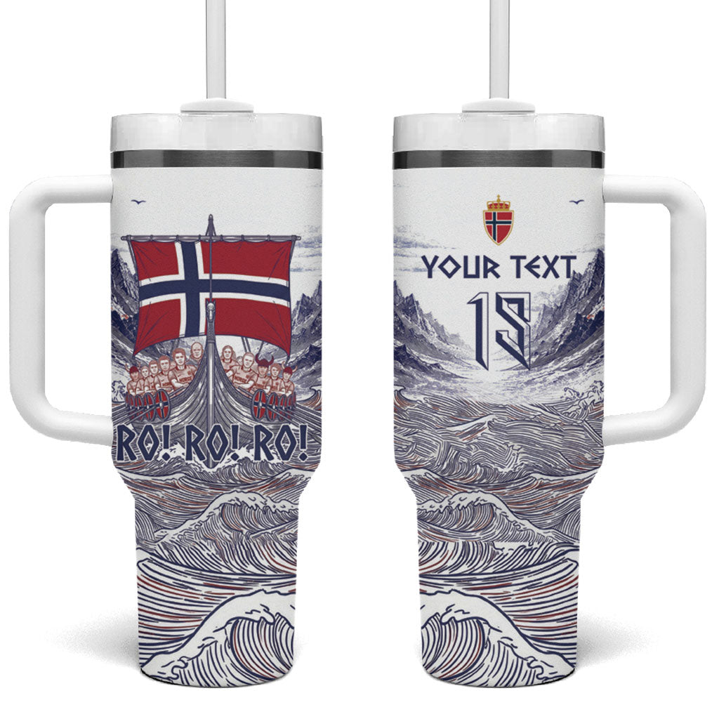 Custom Norway Football Tumbler With Handle Ro Ro Ro Viking Glory