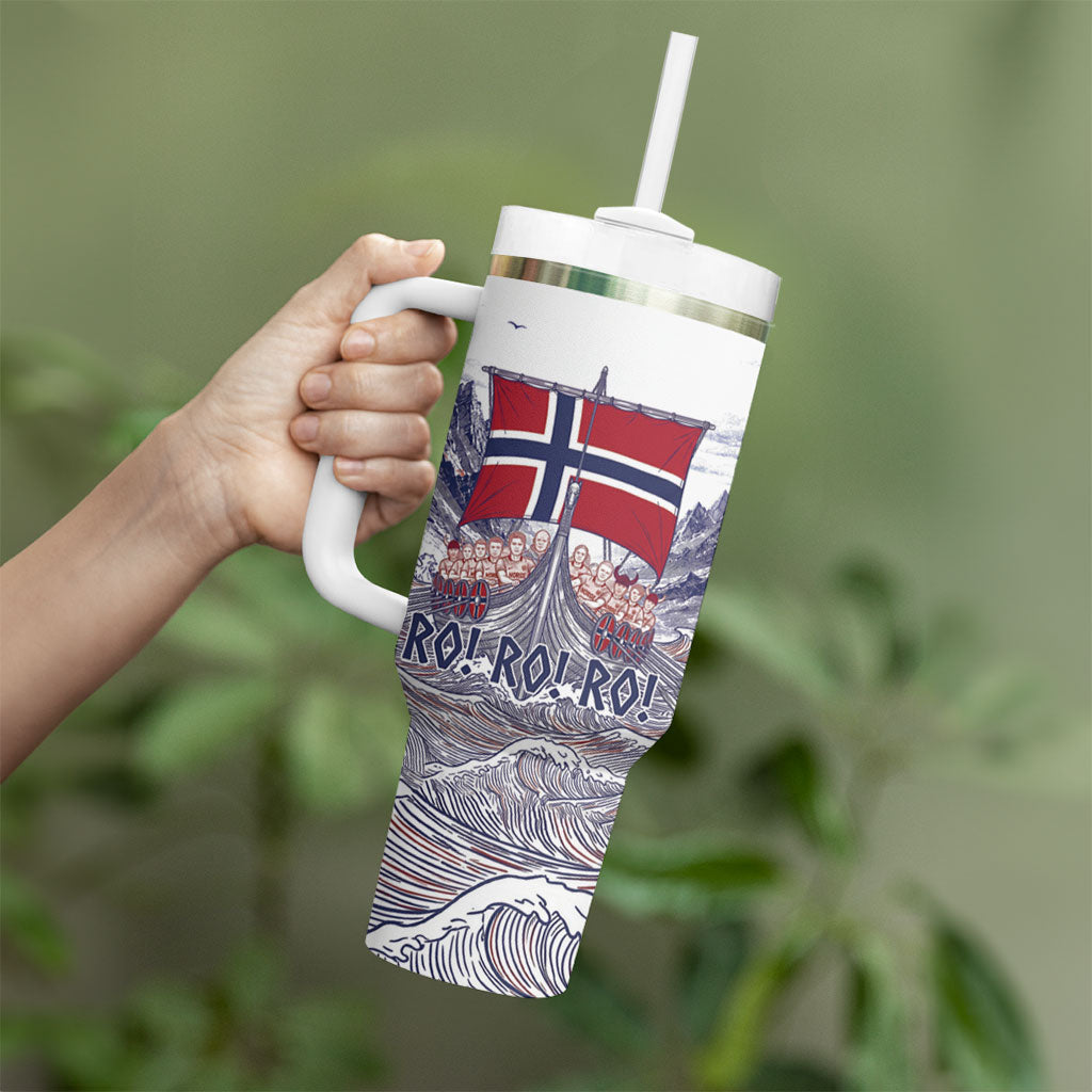 Custom Norway Football Tumbler With Handle Ro Ro Ro Viking Glory