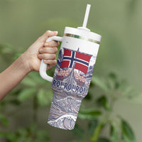 Custom Norway Football Tumbler With Handle Ro Ro Ro Viking Glory