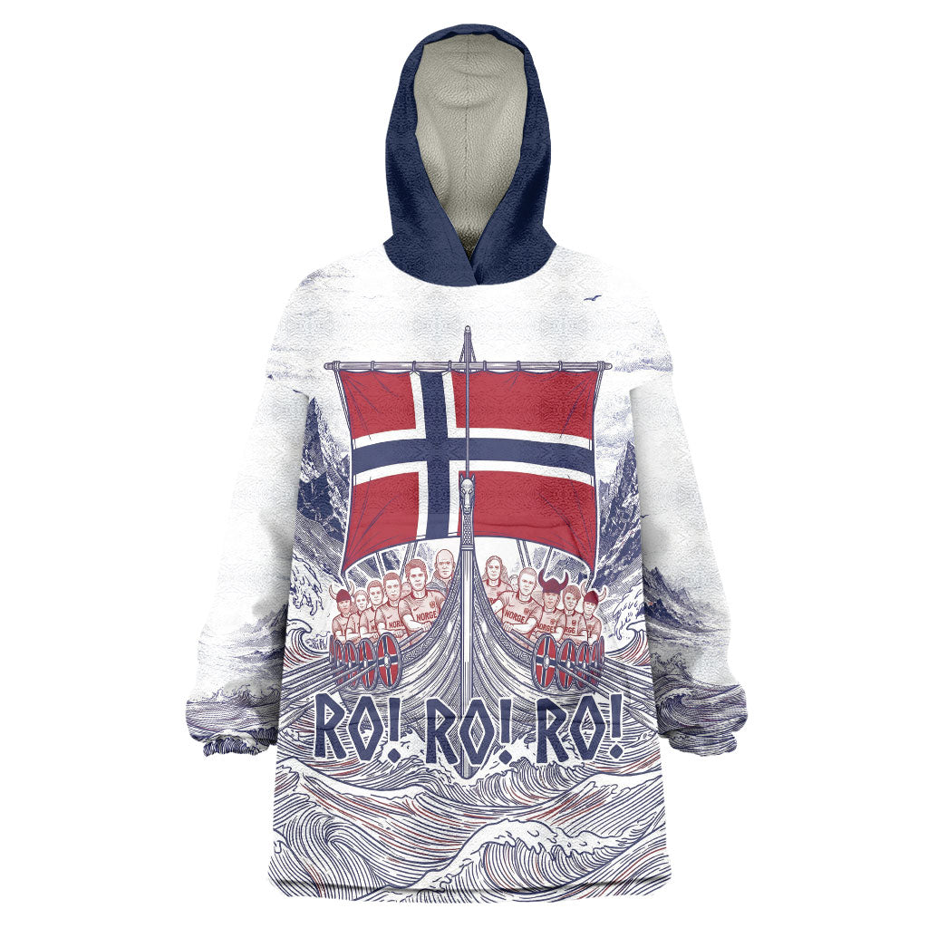 Custom Norway Football Wearable Blanket Hoodie Ro Ro Ro Viking Glory