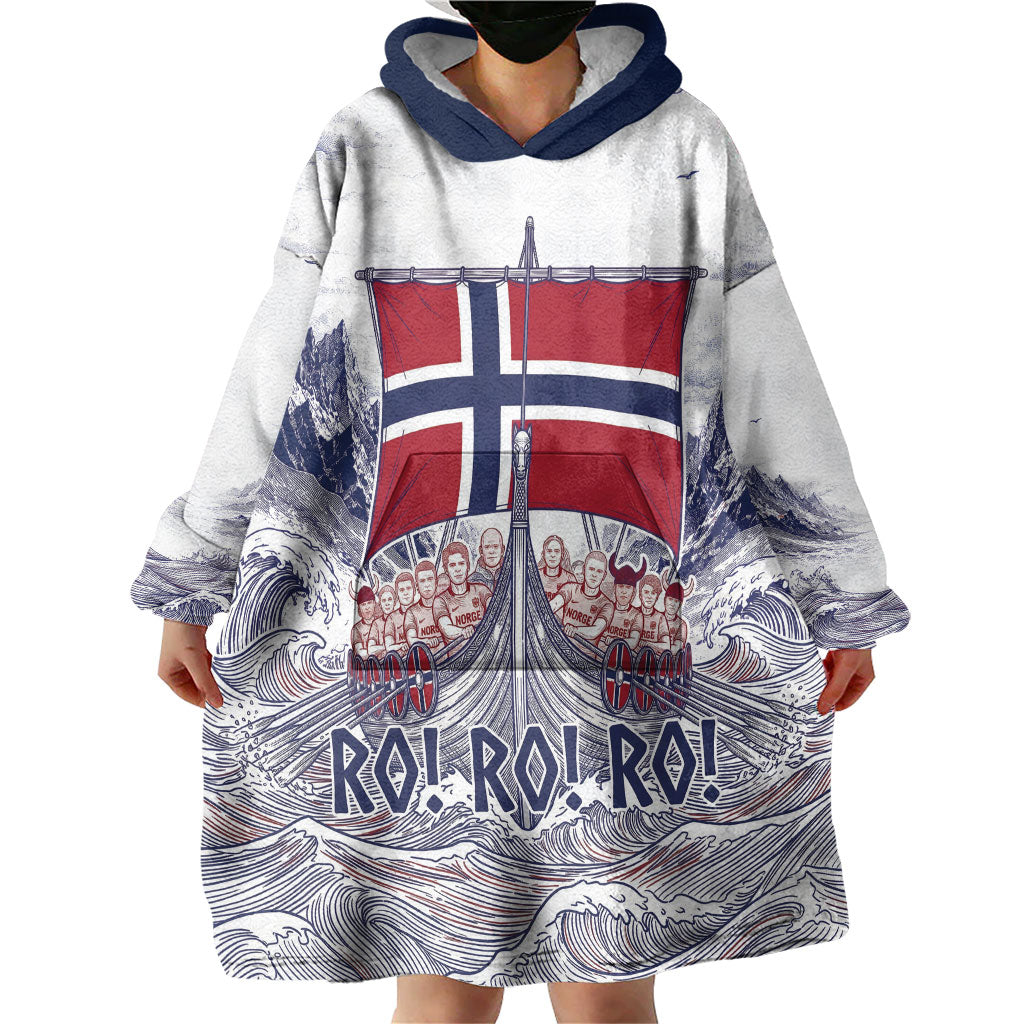 Custom Norway Football Wearable Blanket Hoodie Ro Ro Ro Viking Glory