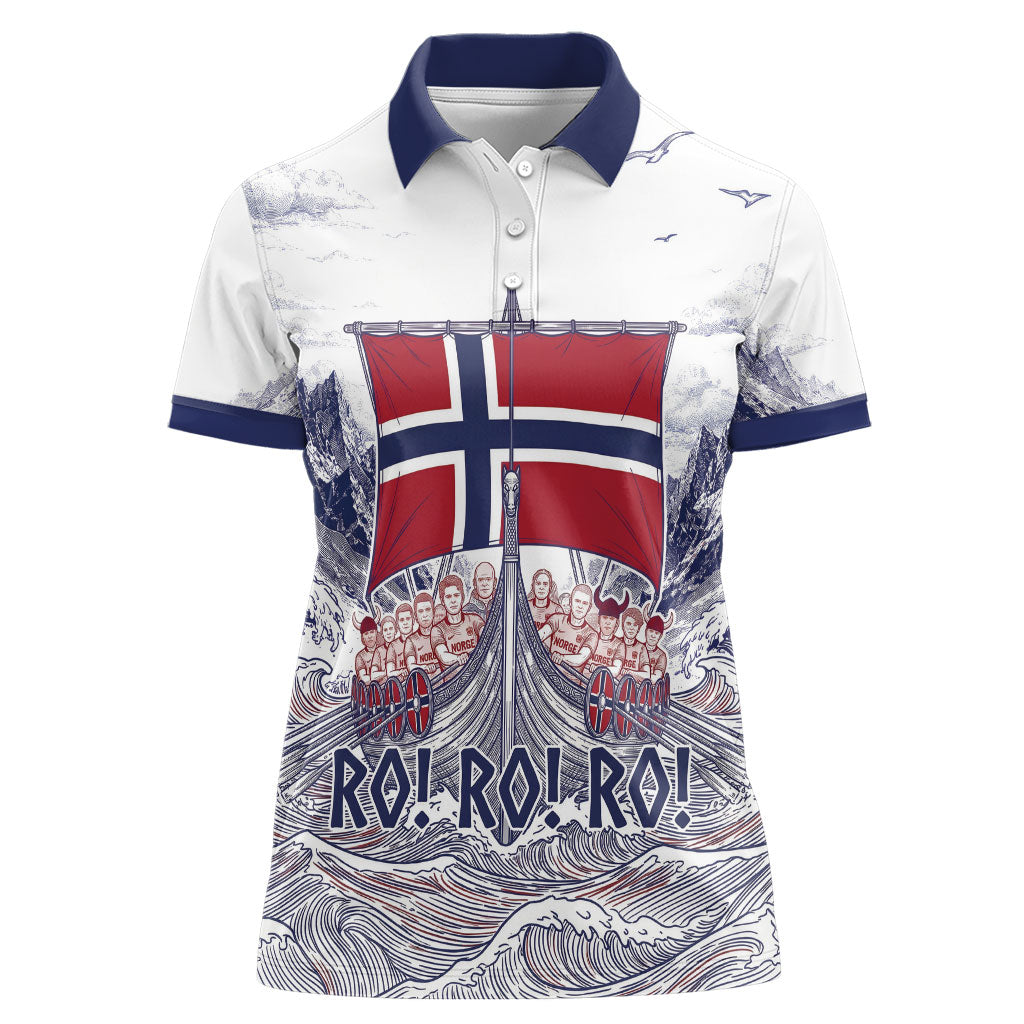 Custom Norway Football Women Polo Shirt Ro Ro Ro Viking Glory