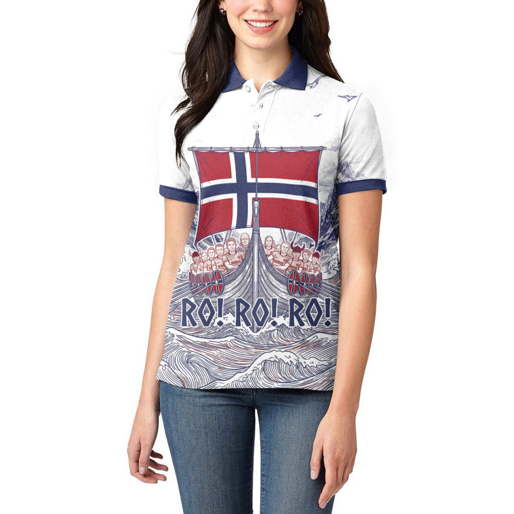 Custom Norway Football Women Polo Shirt Ro Ro Ro Viking Glory