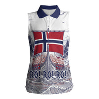 Custom Norway Football Women Sleeveless Polo Shirt Ro Ro Ro Viking Glory