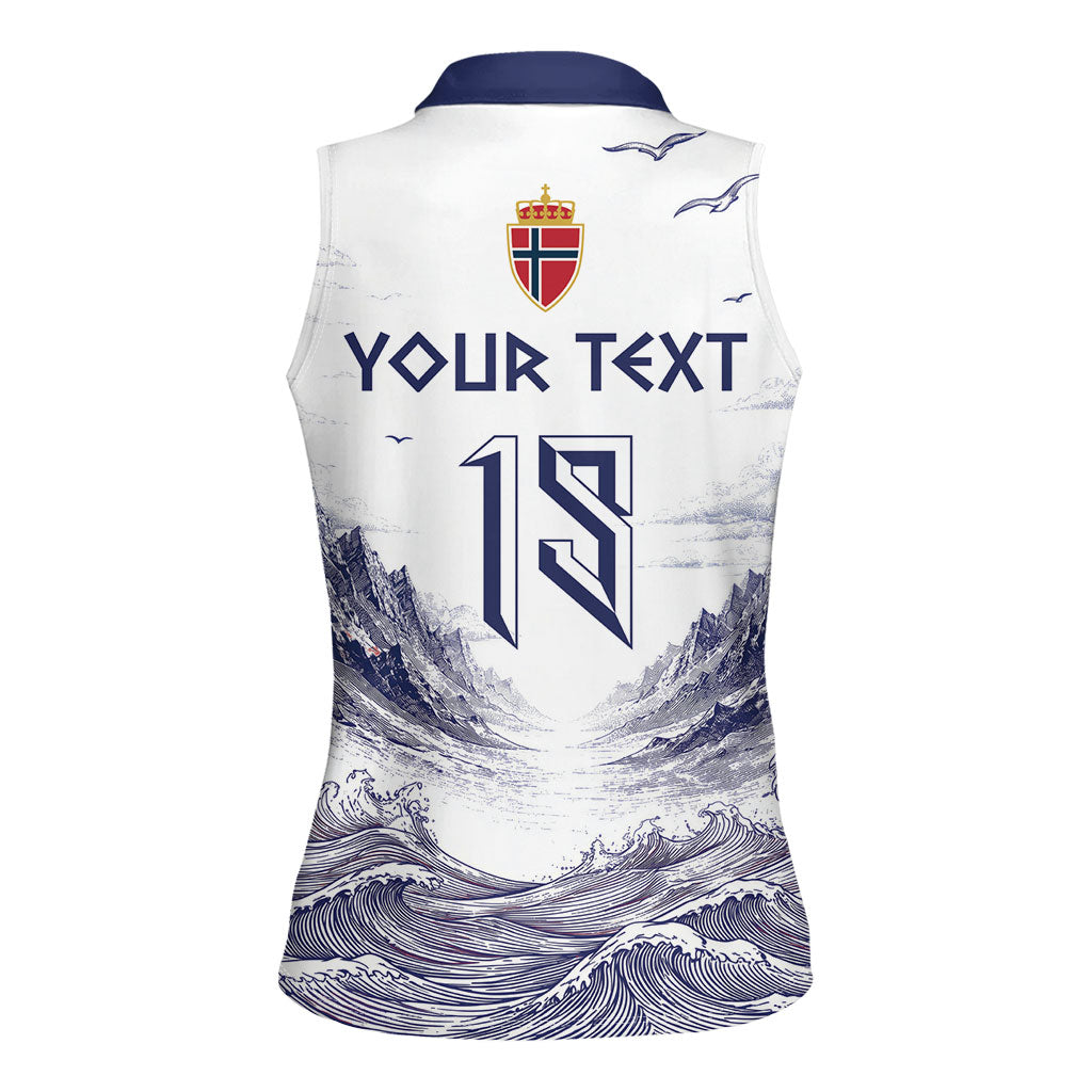 Custom Norway Football Women Sleeveless Polo Shirt Ro Ro Ro Viking Glory