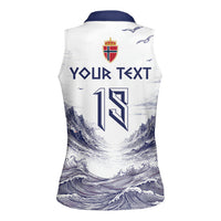 Custom Norway Football Women Sleeveless Polo Shirt Ro Ro Ro Viking Glory