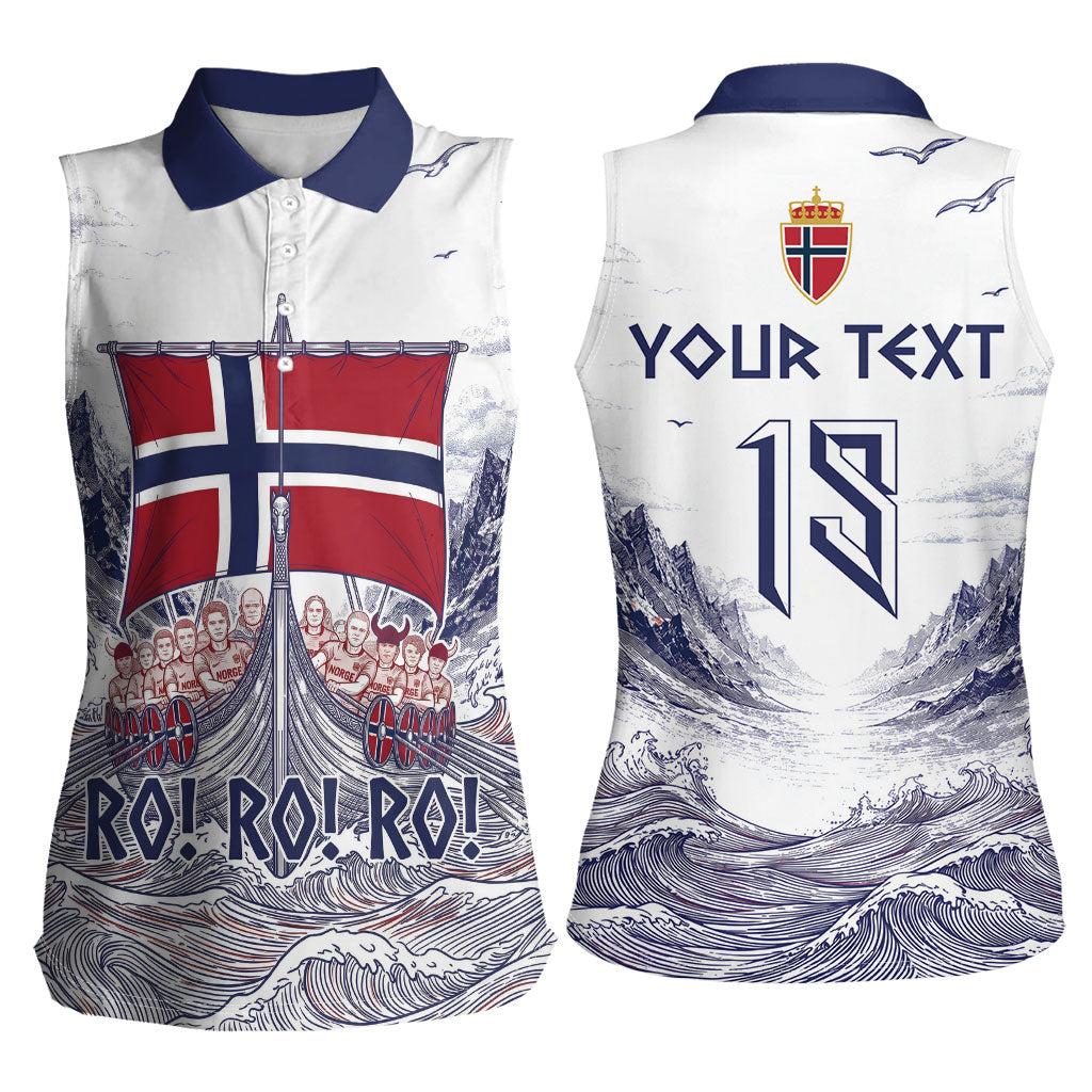 Custom Norway Football Women Sleeveless Polo Shirt Ro Ro Ro Viking Glory