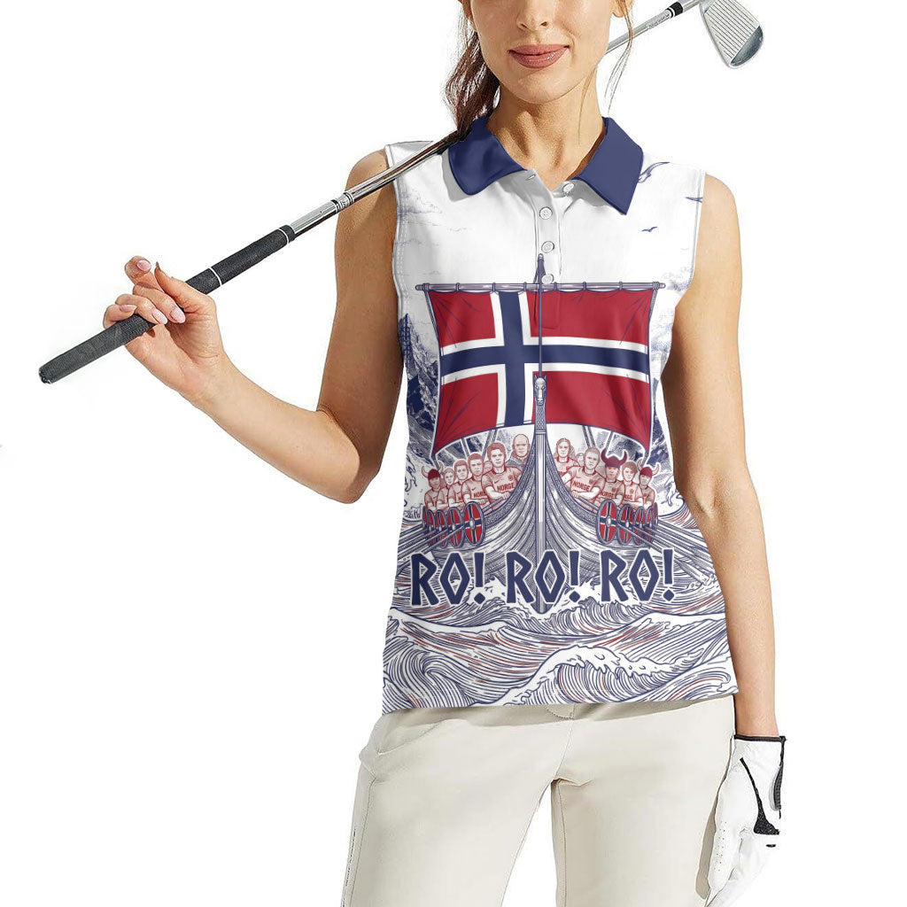 Custom Norway Football Women Sleeveless Polo Shirt Ro Ro Ro Viking Glory