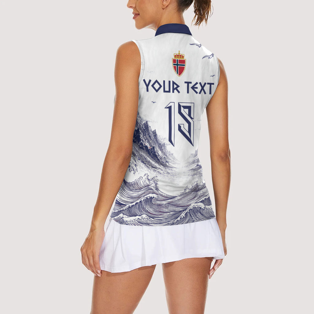Custom Norway Football Women Sleeveless Polo Shirt Ro Ro Ro Viking Glory