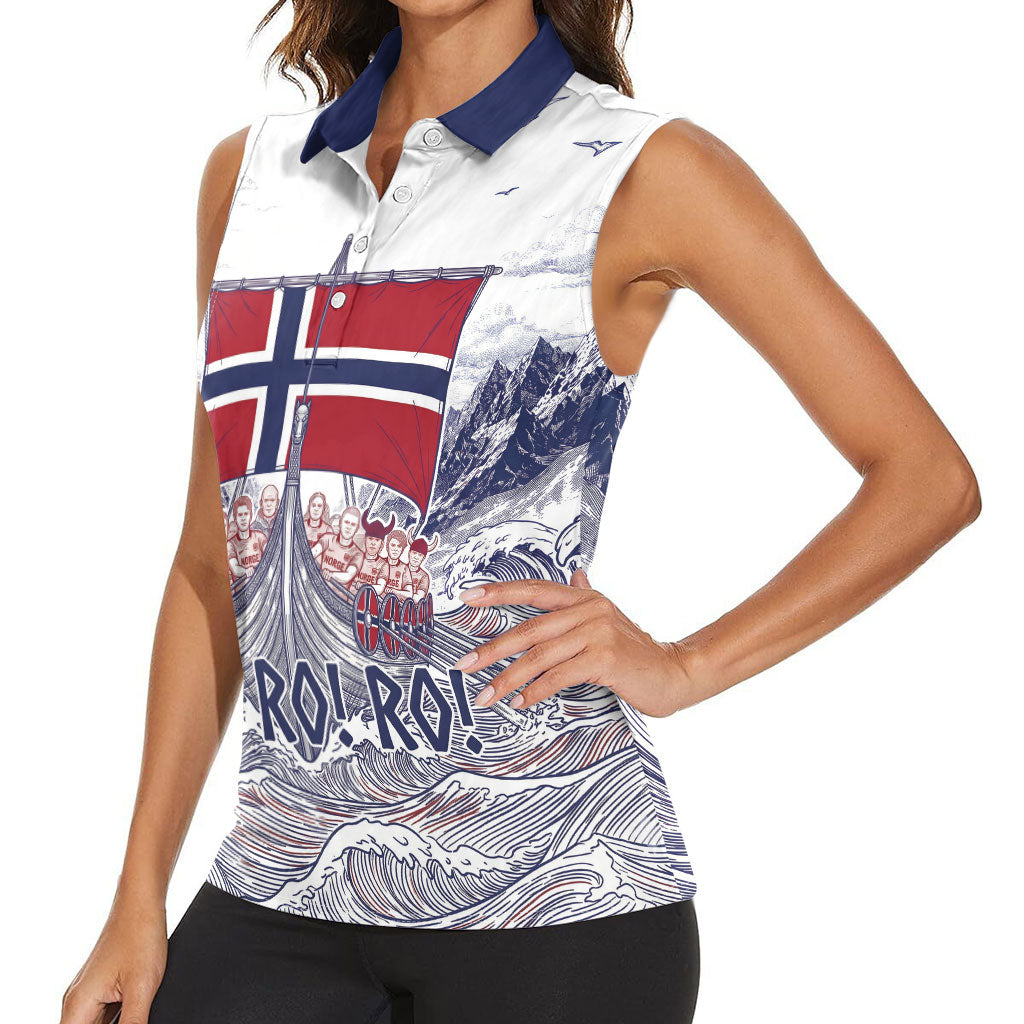 Custom Norway Football Women Sleeveless Polo Shirt Ro Ro Ro Viking Glory