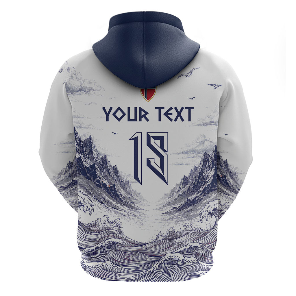 Custom Norway Football Zip Hoodie Ro Ro Ro Viking Glory