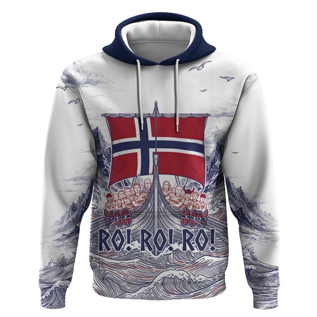 Custom Norway Football Zip Hoodie Ro Ro Ro Viking Glory