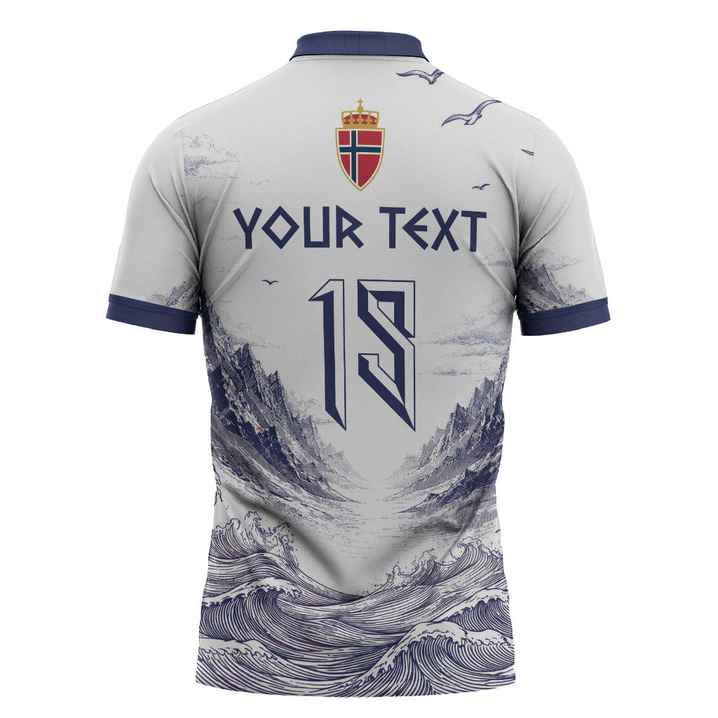 Custom Norway Football Zipper Polo Shirt Ro Ro Ro Viking Glory