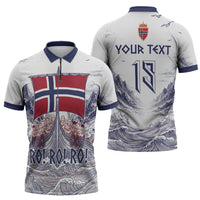 Custom Norway Football Zipper Polo Shirt Ro Ro Ro Viking Glory