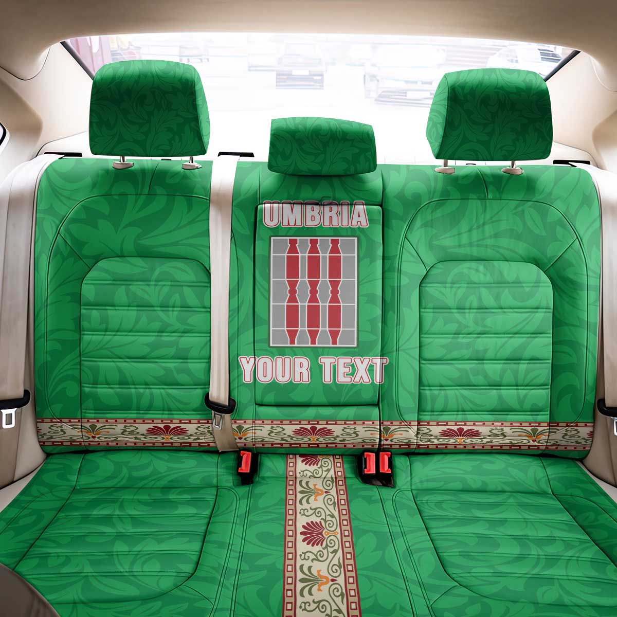 Personalized Italy Umbria Back Car Seat Cover Flag Style - Wonder Print Shop