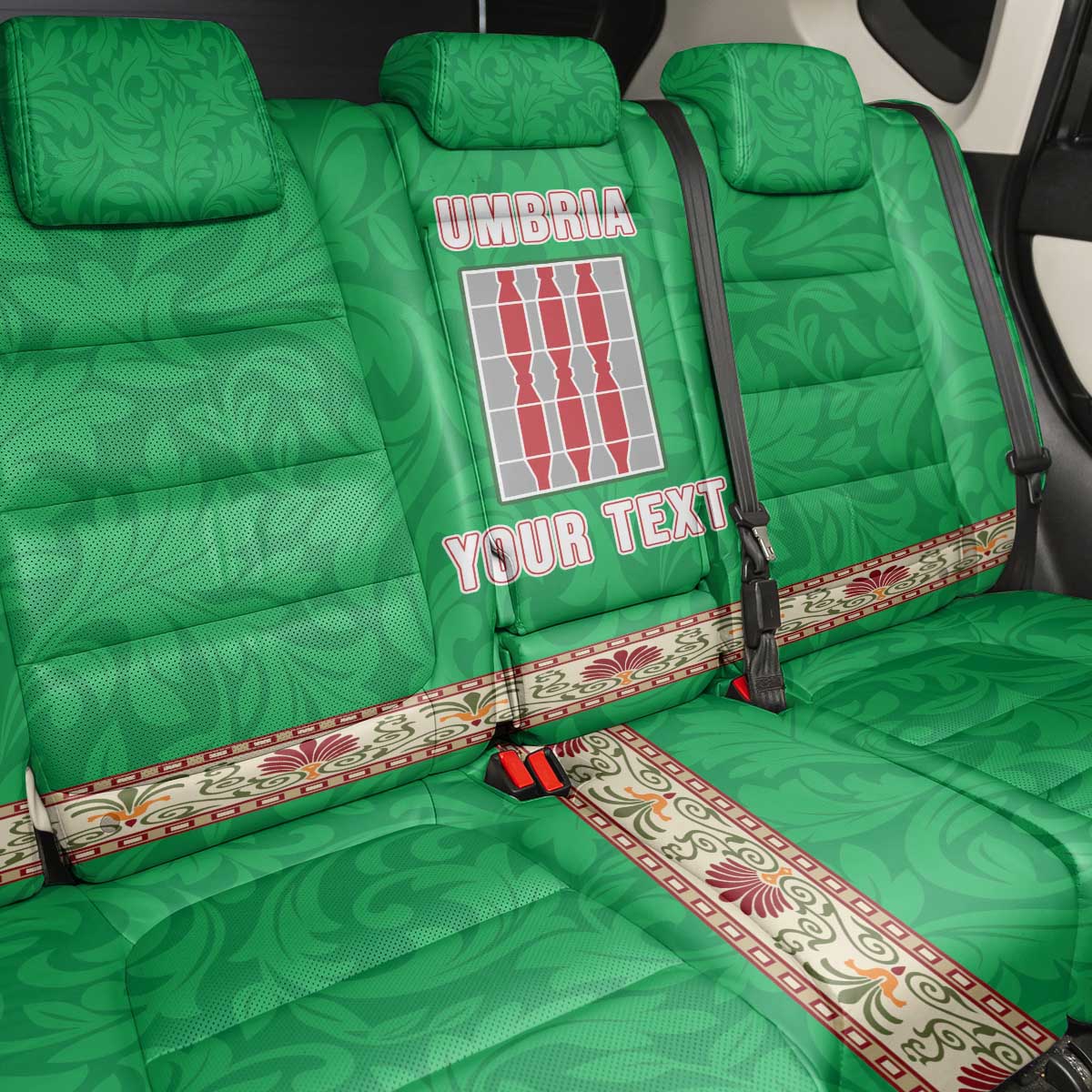 Personalized Italy Umbria Back Car Seat Cover Flag Style - Wonder Print Shop