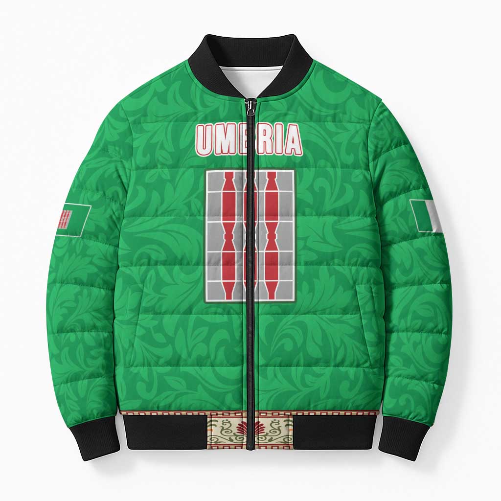 Personalized Italy Umbria Bomber Puffer Jacket Flag Style LT19