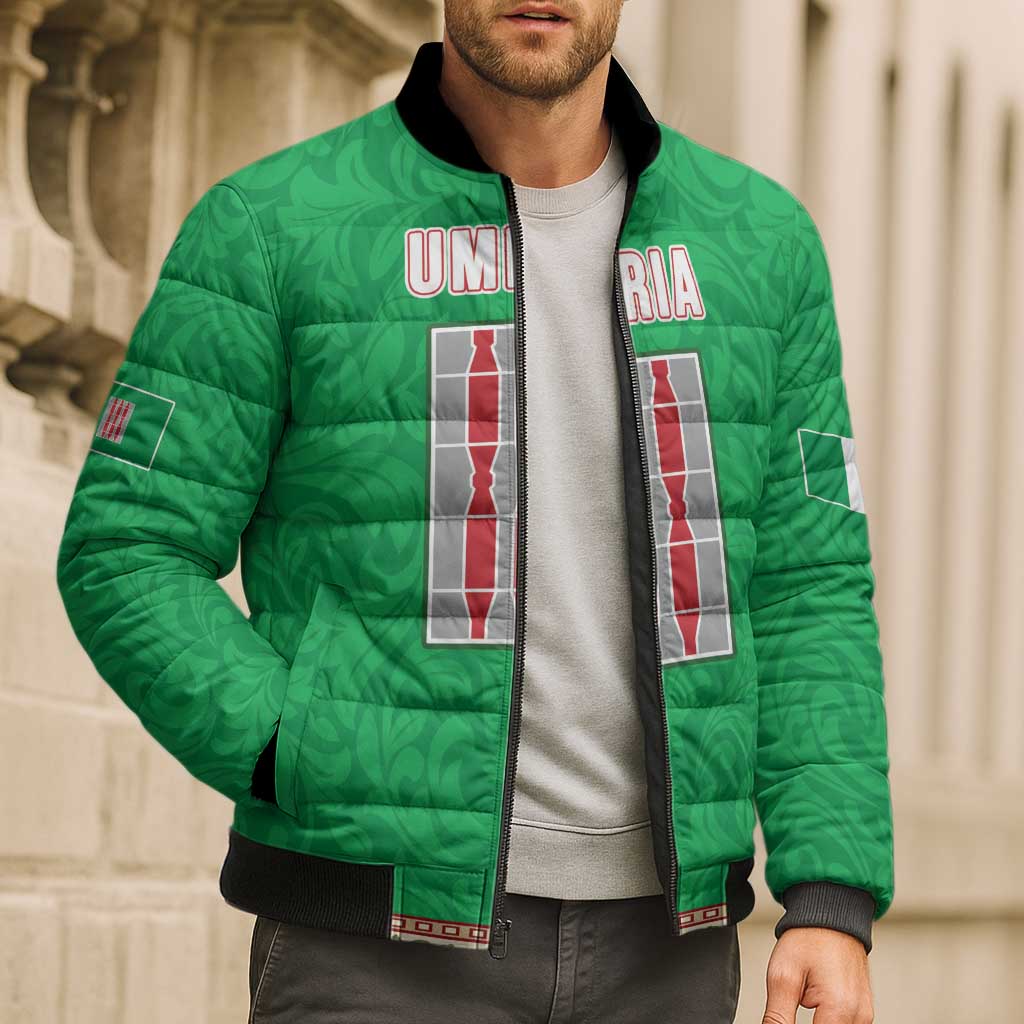 Personalized Italy Umbria Bomber Puffer Jacket Flag Style LT19