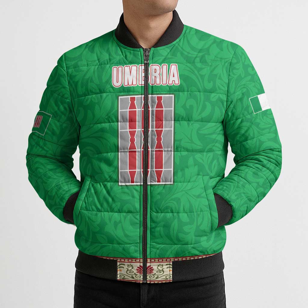 Personalized Italy Umbria Bomber Puffer Jacket Flag Style LT19
