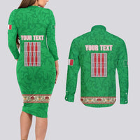 Personalized Italy Umbria Couples Matching Long Sleeve Bodycon Dress and Long Sleeve Button Shirt Flag Style LT19