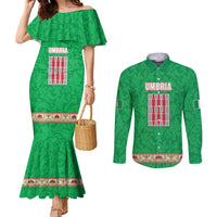 Personalized Italy Umbria Couples Matching Mermaid Dress and Long Sleeve Button Shirt Flag Style LT19