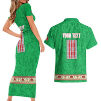 Personalized Italy Umbria Couples Matching Short Sleeve Bodycon Dress and Hawaiian Shirt Flag Style LT19
