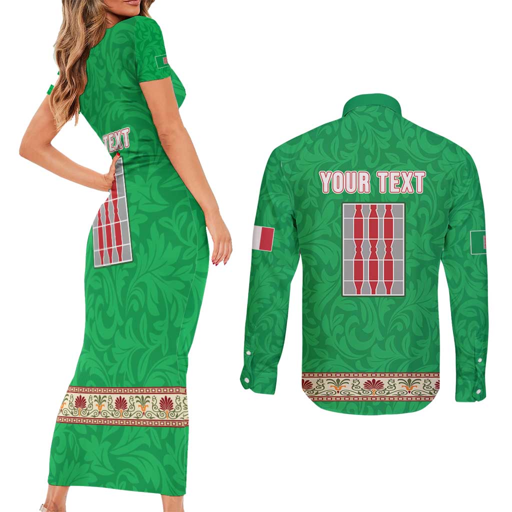 Personalized Italy Umbria Couples Matching Short Sleeve Bodycon Dress and Long Sleeve Button Shirt Flag Style LT19