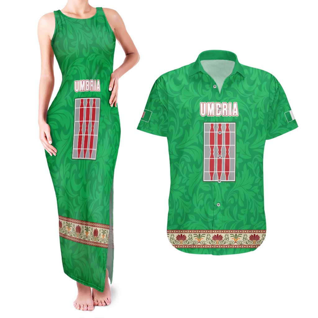 Personalized Italy Umbria Couples Matching Tank Maxi Dress and Hawaiian Shirt Flag Style LT19