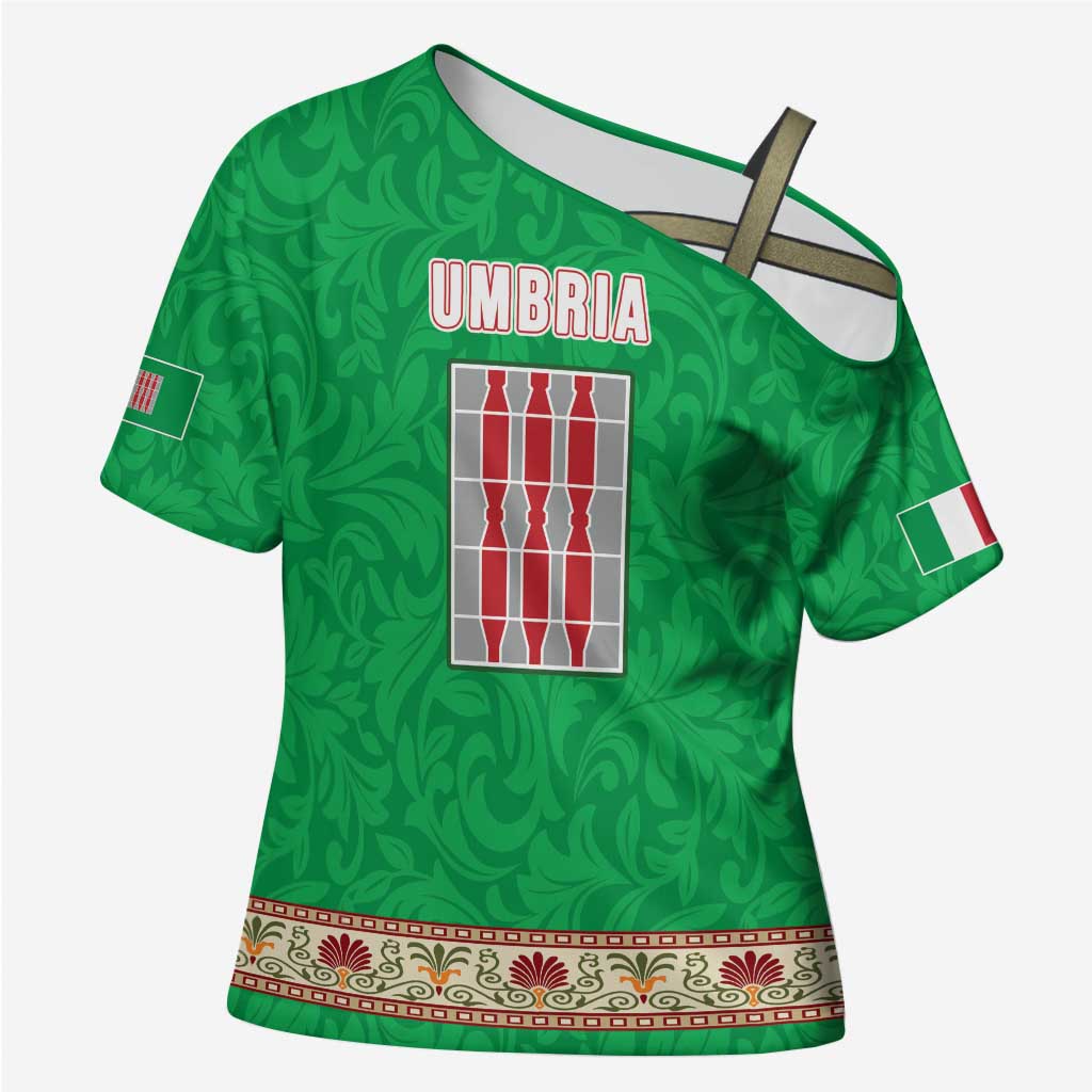 Personalized Italy Umbria Cross Shoulder Shirt Flag Style LT19
