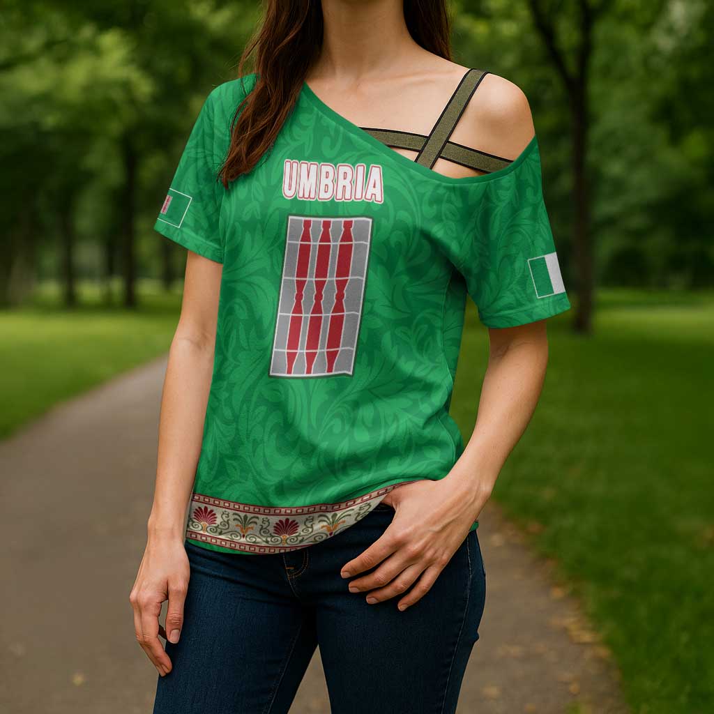 Personalized Italy Umbria Cross Shoulder Shirt Flag Style LT19