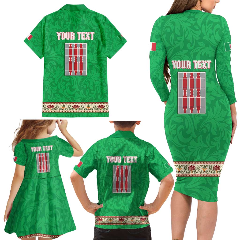 Personalized Italy Umbria Family Matching Long Sleeve Bodycon Dress and Hawaiian Shirt Flag Style LT19