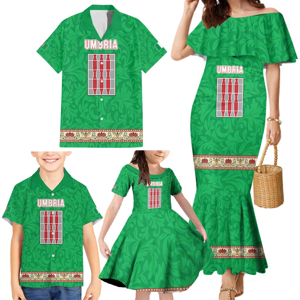 Personalized Italy Umbria Family Matching Mermaid Dress and Hawaiian Shirt Flag Style LT19