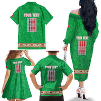 Personalized Italy Umbria Family Matching Off The Shoulder Long Sleeve Dress and Hawaiian Shirt Flag Style LT19