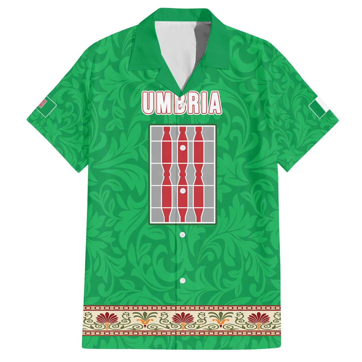 Personalized Italy Umbria Family Matching Off The Shoulder Long Sleeve Dress and Hawaiian Shirt Flag Style LT19