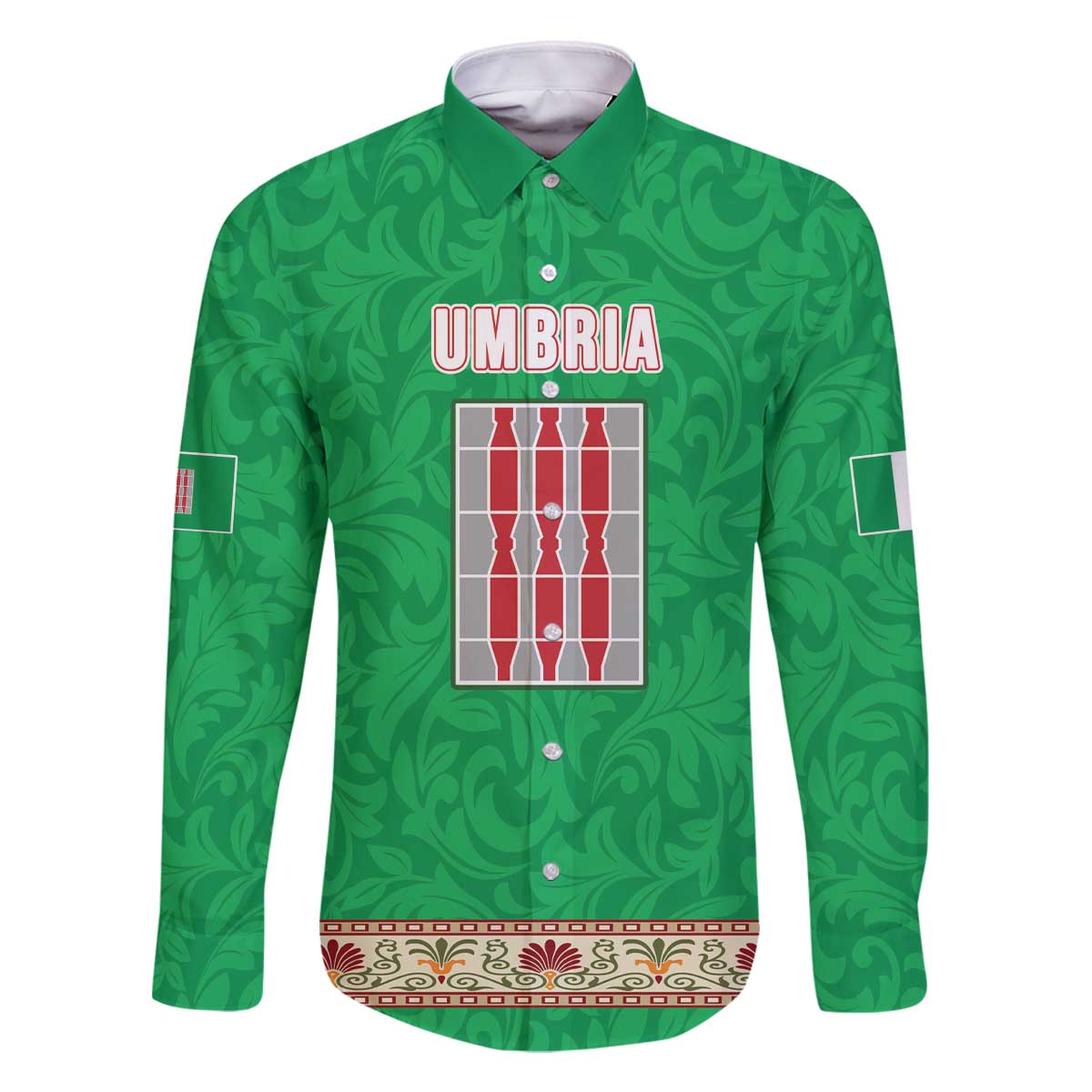 Personalized Italy Umbria Family Matching Off The Shoulder Long Sleeve Dress and Hawaiian Shirt Flag Style LT19
