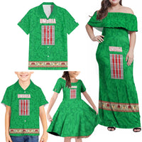 Personalized Italy Umbria Family Matching Off Shoulder Maxi Dress and Hawaiian Shirt Flag Style LT19