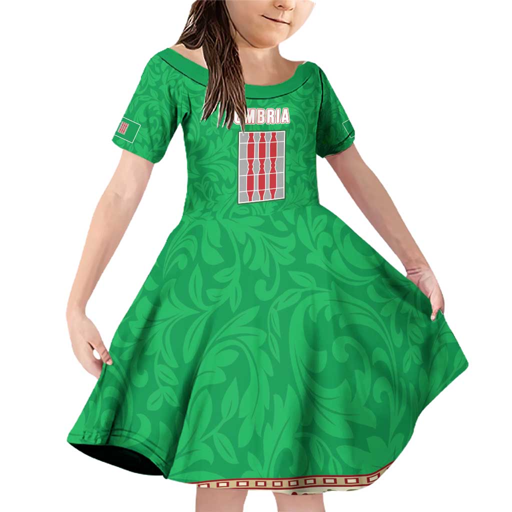 Personalized Italy Umbria Family Matching Off Shoulder Short Dress and Hawaiian Shirt Flag Style LT19