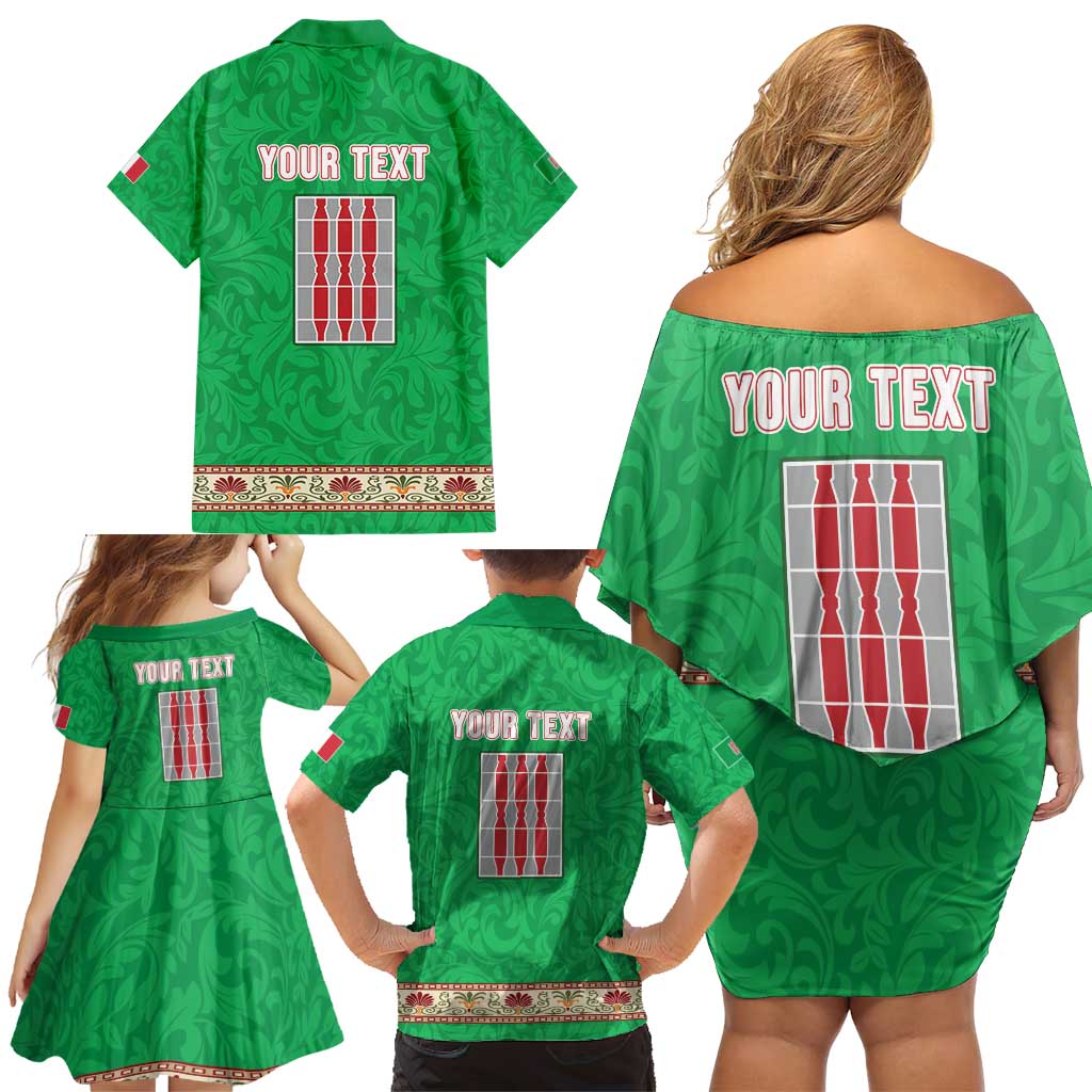 Personalized Italy Umbria Family Matching Off Shoulder Short Dress and Hawaiian Shirt Flag Style LT19