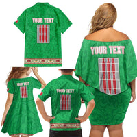 Personalized Italy Umbria Family Matching Off Shoulder Short Dress and Hawaiian Shirt Flag Style LT19