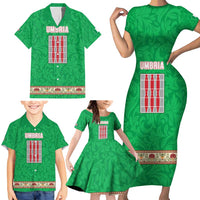 Personalized Italy Umbria Family Matching Short Sleeve Bodycon Dress and Hawaiian Shirt Flag Style LT19